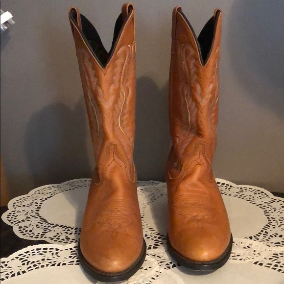 Laredo leather cowgirl boots camel tan color - Picture 8 of 8
